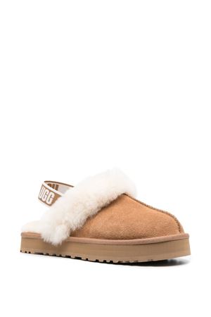 brown leather funkette slippers UGG KIDS | 1130395KCHE